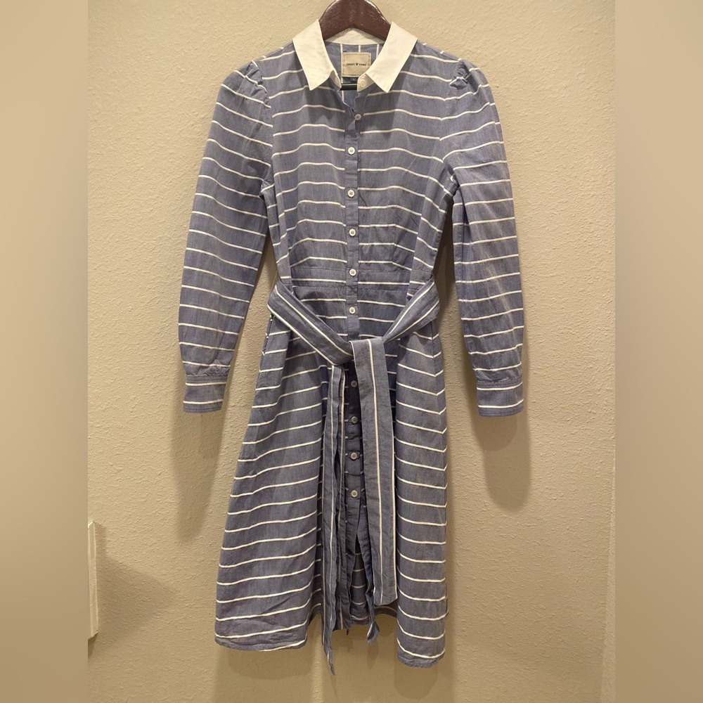Court & Rowe Shirt dress stripe pockets Long sleeve Maritime Amour Button up